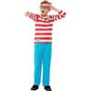 SMIFFYS Costume Dove è Wally?, Deluxe, Rosso e bianco, top con lenticolare 3D, pantaloni, occhiali e cappello Halloween