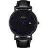 BUREI Uomo Orologio da Polso al Quarzo Classico con Cassa Ultra Sottile Design Minimalista Quadrante Analogico Data Finestra