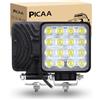 PICAA Faro da Lavoro LED 2pcs 48W 4 Pollici Flood Light Fari Led Auto Luci Off Road per Fuoristrada Guida Fendinebbia Luci della Barca Luci di Guida Faro da Lavoro a Led SUV Lampada Trattore