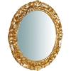 Biscottini specchio da parete bagno e camera 56x56x5 cm | Specchio ingresso da parete con ganci | Specchio oro