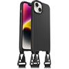 OtterBox Cover React Lanyard con MagSafe per iPhone 14, Custodia sottile, antishock con cordino a collana, adattabile e intercambiabile, testata a norme MIL STD 810G, Nero - Senza Retail Package