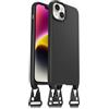 Otterbox Cover React Lanyard con MagSafe per iPhone 14 Plus, Custodia sottile, antishock con cordino a collana, adattabile e intercambiabile, testata MIL STD 810G, Nero-Senza Retail Package
