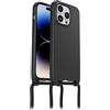 OtterBox Cover React Necklace con MagSafe per iPhone 14 Pro, Custodia sottile, antishock con cordone da collo, adattabile e intercambiabile, testata a norme MIL STD 810G, Nero