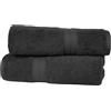 Amazon Basics Set Asciugamani Bagno Spugna 100% Cotone Telo Doccia 70x140 cm, Nero, Confezione 2 Pezzi