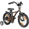 PROMETHEUS BICYCLES bicicletta bambini 5-7 anni bici per bambina bambino 16 pollici bimba con rotelle e freno contropedale Nero Arancione