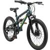 BIKESTAR MTB Mountain Bike Sospensione Completa Alluminio per Bambini 6 Anni | Bicicletta 20 Pollici 7 velocità Shimano, Freni a Disco | Verde Scuro