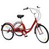 WUPYI2018 Triciclo da 24 pollici per adulti,Bicicletta a 6 velocità a 3 ruote,Triciclo per adulti con carrello della spesa