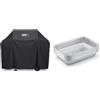Weber 7183 Custodia Premium per serie Spirit/Spirit II 300 e serie Spirit 200, nera & 6415 Small 7-1/2-Inch-by-5-inch Aluminum Drip Pans, Set of 10