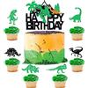 HSDSH 25 Pezzi Decorazioni Torta Dinosauri Dinosaur Cupcake Toppers Topper Torta Dinosauro Decorazione per Torta di Compleanno per Baby Shower Festa di Compleanno per Bambini