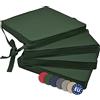 Beautissu Cuscini per sedie in Set da 4 unità Loft SK 45x40x5 cm - Comodi e Resistenti - con Pratico Laccio - Verde