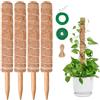 SPROUTMAVEN Totem di Cocco, SproutMaven Bastone per Piante da 4x40cm Allungabili, Altezza 124cm Bastoncino di Totem Palo Supporto Piante Rampicanti da Interni ed Esterni, Liane per Crescere Verso L'alto