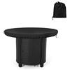 YEJAHY Copertura per piastra di fuoco, impermeabile, anti UV 420D, rotonda, resistente all'acqua, per piastra di fuoco e barbecue, colore nero (diametro 80 cm)
