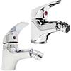 GC GLOBALCOMMERCE Kit 2 Rubinetti per Bagno Bidet Coppia Miscelatori in Ottone Cromato
