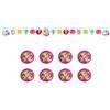 ALMACENESADAN-4779, Confezione Festa Disney Princeses Composto da 8 Piatti in Cartone Multi 19,5 cm e Ghirlanda Happy Birthday di Circa 2,40 Metri, Ideale per Feste e Compleanni, 8435510347796
