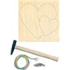 Pebaro NB6-SET - Kit per nail art, motivo: cuore prestampato, con chiodi, filato e martello