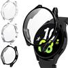 Kamita [3Pezzi] Kamita Cover Compatibile Con Samsung Galaxy Watch 5/Watch 4 44mm, Pellicola Protettiva per Schermo Cover Completa Protezione Custodie TPU per Galaxy Watch5/Watch4(Trasparente+Nero+Argento)