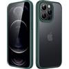JETech Cover Opaca per iPhone 12 Pro Max 6,7 Pollici, Protezione Anticaduta Antiurto di Grado Militare, Custodia Posteriore Glassata Traslucida, Anti-Impronte (Verde Scuro)