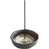 Asayu Japan Mini Porta-Incenso per Bastoncini (8.3cm), Set di Cattura Cenere in Ceramica con Supporto Rimovibile in Ottone per Brunciaincenso, Fatto in Giappone, Per Relax (Stile Zen)