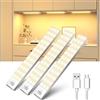 OUILA Luce Armadio LED con Sensore di Movimento Luci Sottopensile Cucina | 23 CM 4 Modalità Lampada Guardaroba Luce Notturna USB Ricaricabile,LED Luci Sottopensile per Cucina Scale Corridoio Garage