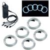 COVVY 5 * 1m EL Wire LED Neon Flessibile Elettroluminescente Filo EL Fili Super Luminoso Stroboscopico Controllo di o Abito Cosplay Festa Halloween Natale Party Carnevale Decorazione (Bianco)