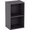 Vida Designs Oxford 2 Ripiano Cubo Libreria, Moderno Space-Saving Mobile contenitore for Soggiorno, Camera da letto or Ufficio, Autoportante Esposizione Shelf, H54xW32xD24cm (Grigio)