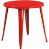 Flash Furniture Commercial Grade 30' Round Metal Indoor-Outdoor Table, Red
