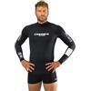 Cressi Rash Guard Man Black Dive Center, Maglia Protettiva Maniche Lunghe in Speciale Tessuto Elastico, Protezione Solare UV (UPF) 50+ Uomo, Nero, XXL/7 (58)