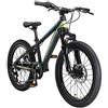 BIKESTAR MTB Mountain Bike 20 Alluminio per Bambini 6-9 Anni | Bicicletta Telaio Pollici 11.5 velocità Shimano, Hardtail, Freni a Disco, sospensioni | Nero