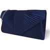 UShopUK Pochette in raso plissettato stile da sposa, ballo di fine anno, matrimonio, sera, festa, borsa a mano, Colore: verde abete., medium