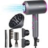Flintronic Asciugacapelli 2000W Potente, Phon per Capelli, Professionale Ioni Con Maniglia pieghevole, 3 Di Temperatura, Pulsante Di Raffreddamento Indipendente(3 Diffusore e 3 pettini)