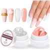 AIMEILI 5 in 1 Trasparente Solid Nail Builder Gel Solid Nail Extension Builder Gel Unghie Gel Ricostruzione Unghie Chiaro e Nude Kit 4, 2x15g