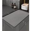 Jissta Tappeto Bagno Cucina Antiscivolo 40X60cm, Tappetino Super Assorbente, Moderni in Microfibra, Lunghi Lavabile, Grigio