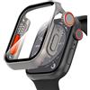 Diruite Cover per Apple Watch Series 9/8/7 45mm Vetro Temperato | PC Dura Custodia con Vetro Temperato 9H HD,Design Unico,Alta Sensibilità,Antigraffio,Tutto Intorno,Acciaio Titanio,45mm