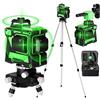 Weytoll Livella laser 3 x 360 Livello laser 3D autobilanciato 12 linee Laser a linea trasversale verde 4800 mAh batterie, Supporto per Treppiede, Supporto a Parete