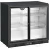 MCC Trading International GmbH METRO Professional Frigo vetrina per bevande GBC3102, acciaio/alluminio/vetro, 90x52x86.5cm, 198L, refrig. ventilata, 160W, con serratura, nero