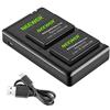 NEEWER LP-E17 Set Batteria Sostituiva e Caricatori, 2 Pack Batterie con Caricatore USB a Doppio Canale, Compatibile con Canon EOS R8, R10, R50, R100, RP, M6 II, Rebel SL2, SL3, T6i, T6s, T7i, T8i