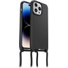 OtterBox Cover React Necklace con MagSafe per iPhone 14 Pro Max, Custodia sottile, antishock con cordone da collo, adattabile e intercambiabile, testata a norme MIL STD 810G, Nero