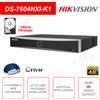 Hikvision DS-7604NXI-K1 - NVR IP ONVIF® 4 canali Hikvision AcuSense - Intelligenza artificiale - FIno a 12MP - 1HDD da 1TB incluso!