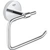 GROHE QuickFix Start Cosmopolitan, Portarotolo senza coperchio metallo, fissaggio nascosto, viti e tasselli inclusi, montaggio facile con GROHE QuickGlue, 153 x 109 mm, Cromo, 41165000