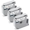 UniPlus Compatibile Brother M-K221 MK221 M-K221s 9mm x 8m Non-Laminato Nastro per Brother PT-90 PT-M95 PT-80 PT-100 PT-110 PT-65 PT-70 PT-85 PT-55 PT-45 PT-BB4, Nero su Bianco, Confezione da 3