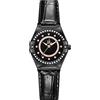 SHENGKE SK - Orologio da donna alla moda con diamanti di cristallo, orologio elegante con cinturino in vera pelle e acciaio inossidabile