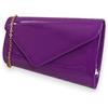 fi9 Pochette a tracolla in pelle verniciata, ideale per matrimoni, serate, feste, Verde salvia, medium