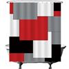 Ulticool - Tenda da Doccia - Rettangolo Quadrato - 180 x 200 cm - Tenda da Bagno - Lavabile - Antimuffa - con 12 Anelli Bianco - Rosso Grigio Nero