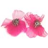 Nappine a fiore in organza Fucsia per orecchini