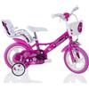 Bicicletta per bambini B057 taglia 12 con rotelle età 3-4-5-6 anni rosa