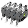 Pristar 12mm Compatibile Etichette per Brother TZe-231 TZe231 TZ-231 Nero su Bianco Laminated Nastri per Brother PT-H200 PT-H107B H110 D210 D400VP P750W H100LB H100R 1000 H105 4 Pezzi