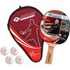 Schildkröt Persson 600 Set di Tennis da Tavolo, 1 Racchetta con Manico in Sughero, 4 Palline a 3-Stelle, 1 Custodia, Grande Set Completo per un Inizio Immediato, 788450