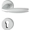 Hoppe porta di casa porta d' ingresso FH Maniglia New York, in alluminio anodizzato argento, Chiave Rosetta per porte interne, porte dello spessore di 40 - 45 mm, rundrosette PZ