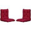 Chicreat Cuscini per sedie, con schienale, rosso, 98 x 50 x 8 cm, set da 2