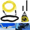 WAONIQ Cintura da Nuoto Regolabile, 4 m di Corda Elastica per L'allenamento, Cintura di Resistenza per Piscina, Cintura Resistente al Nuoto, Cintura per Allenamento da Nuoto per Bambini e Adulti (Giallo)